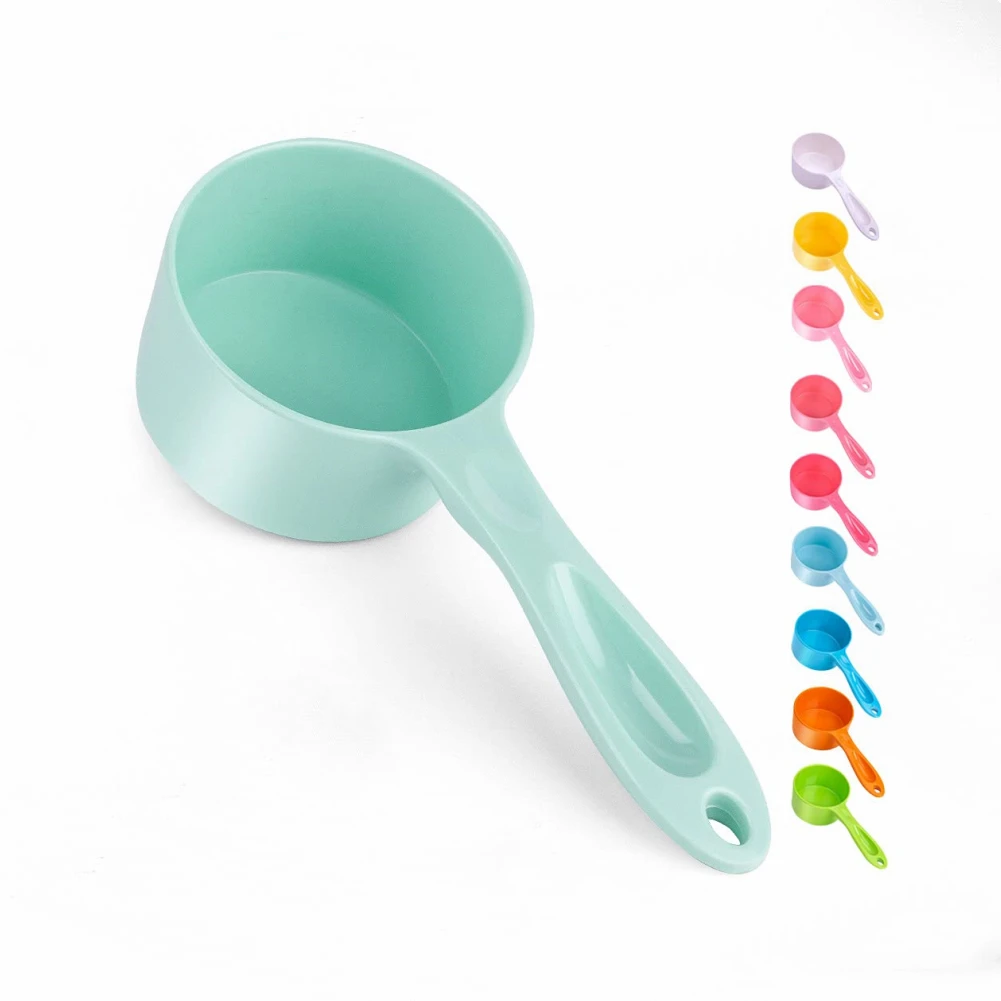 PP Sturdy Melamine Pet Food Scoop for Dog Cats Birds Measuring Cup Long Comfortable Handle