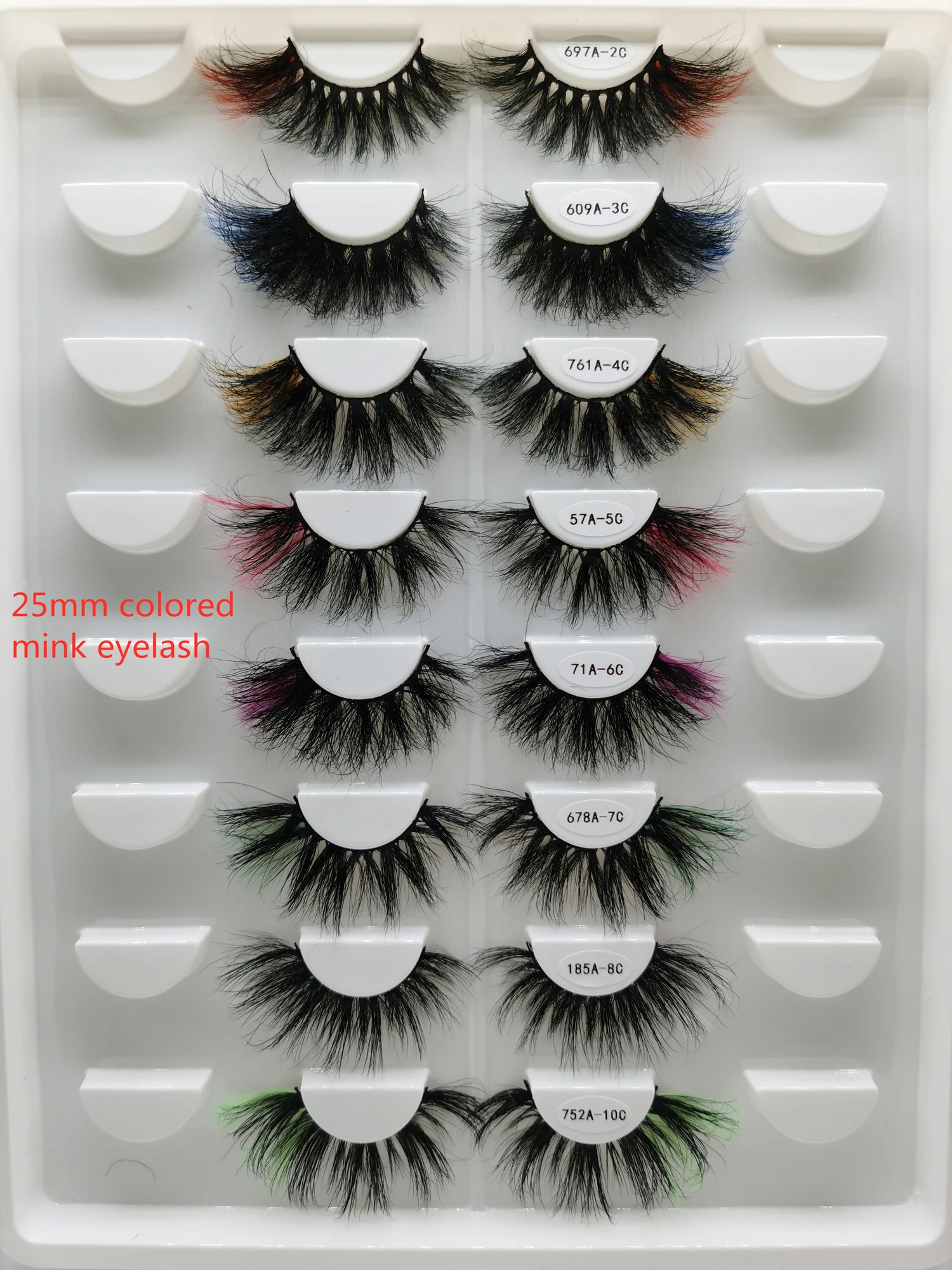 3d 20mm 25mm best seller colored real strips mink eyelashes with different colors