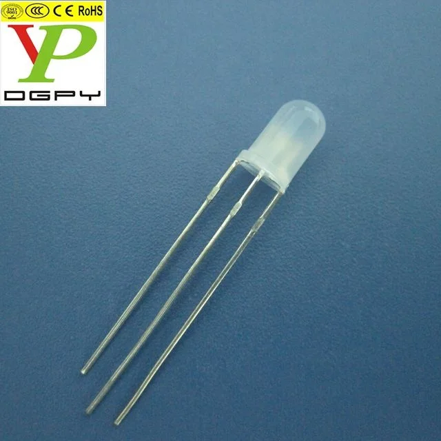 3mm 5mm led red green bicolor led tripod non-polarity