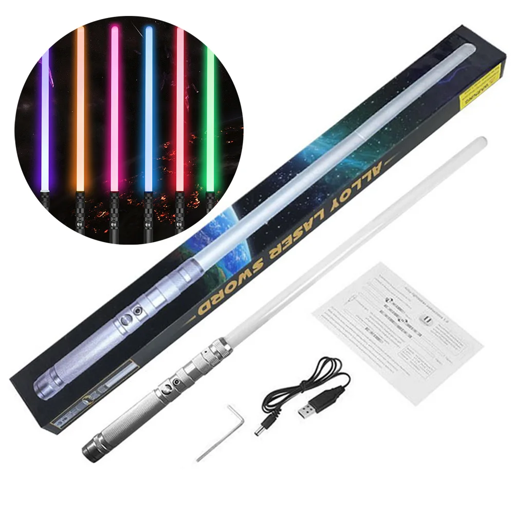 Wholesale Star-wars Glowing Sword 7 Colors Metal Lightsaber 2 in 1 Aluminum Alloy Laser Sword Transform Kids Gift