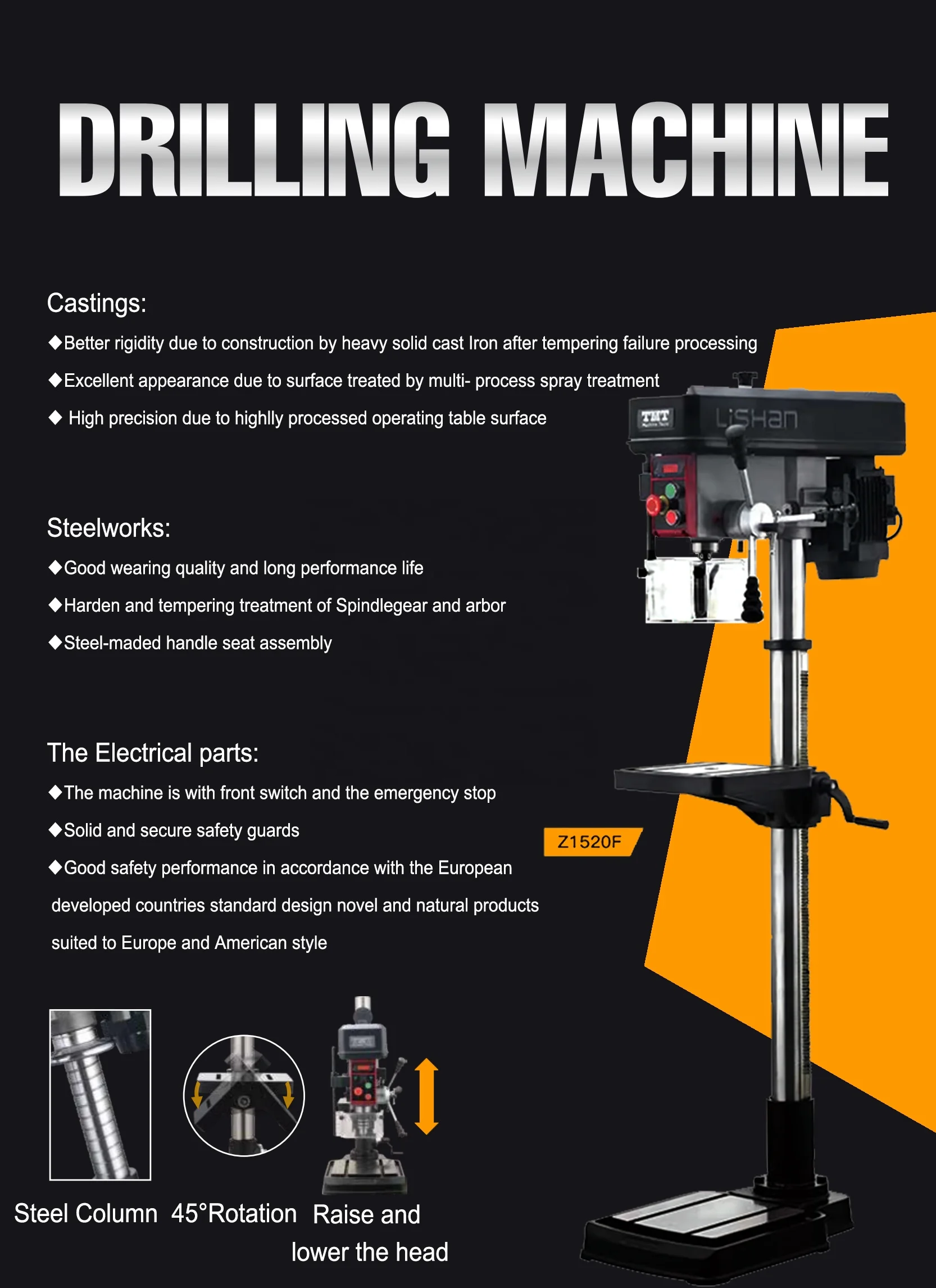 Z1520F  Small  Drilling Machine  Mini 16mm Bench Drilling Machine with  long performance life