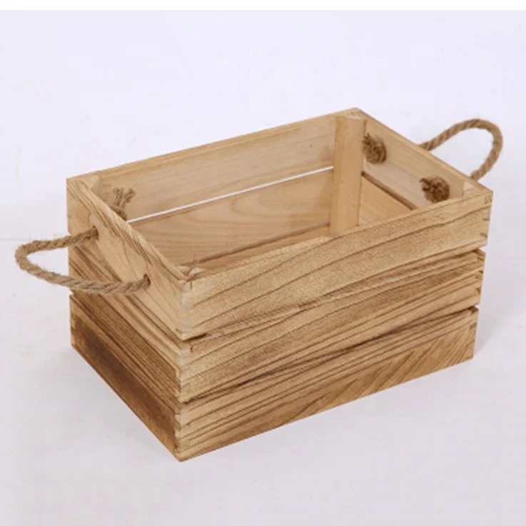 
Wooden packing gift craft Product Vintage solid wooden customized toy storage box vegetable fruit shipping crate 