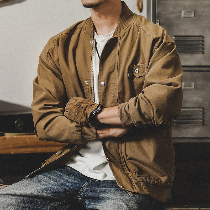 American Hard Jacket Male Spring And Autumn Pilot Instructor Heavy Vintage Hunting Suit Khaki Overalls Sportswear
