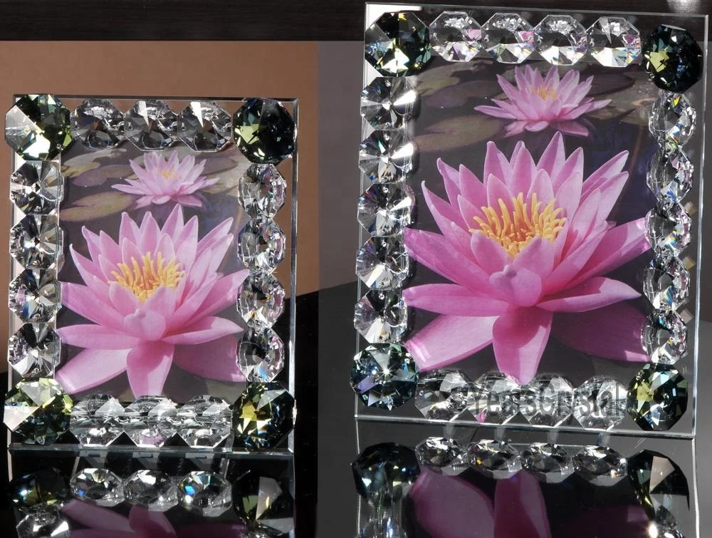  YearsCrystal Свадебный центральный элемент 5X7 стеклянная Хрустальная фоторамка для настольного
