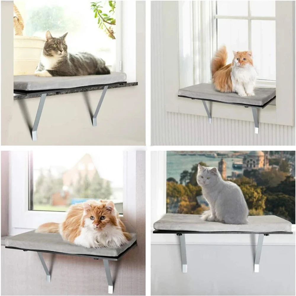 Cat Bed Modern Wall Mounted Window Cat Hammock Shelf Toy Bed Floating Pet Cat Bed