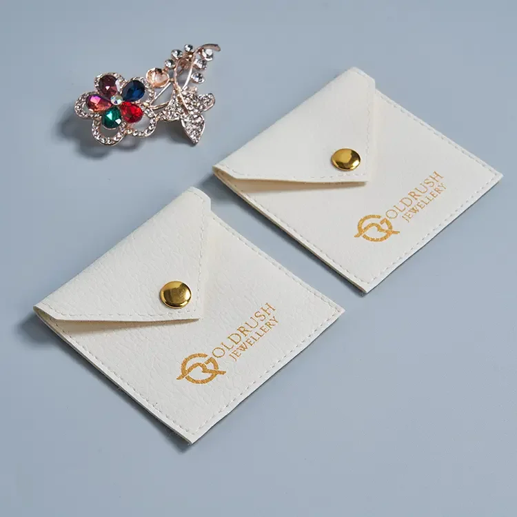 Best reviewed Custom jewelry packaging pouch leather jewelry pouch with emboss logo microfiber pouch packaging for jewelry