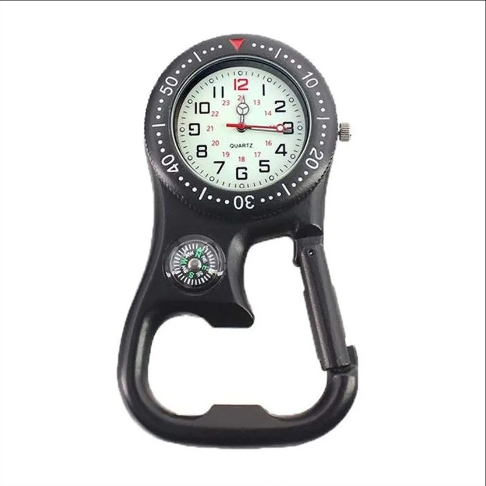 Outdoor Easy to Wear With Compass Climbing Sport Multifunctional Carabiner Watch Digital Pocket Watch