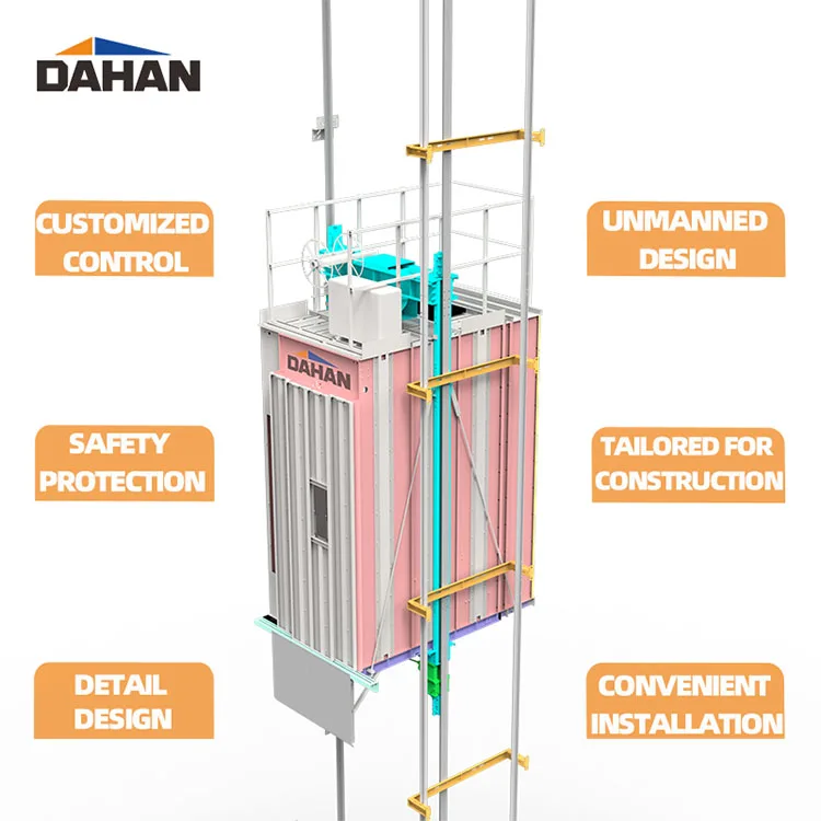 Specially Designed Variable Frequency 1600kg Construction Hoist for