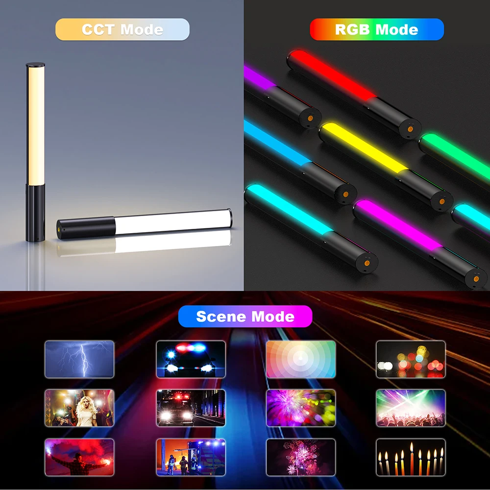 LUXCEO P400 professional video studio camera light kit rechargeable led video filming light RGB Colors Video Light for photo