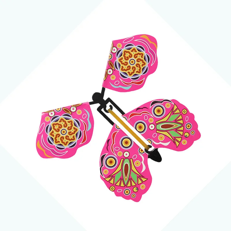 Magic Fairy Flying Butterfly Rubber Band Powered Wind up Butterfly Toy for Surprise Gift Party Playing