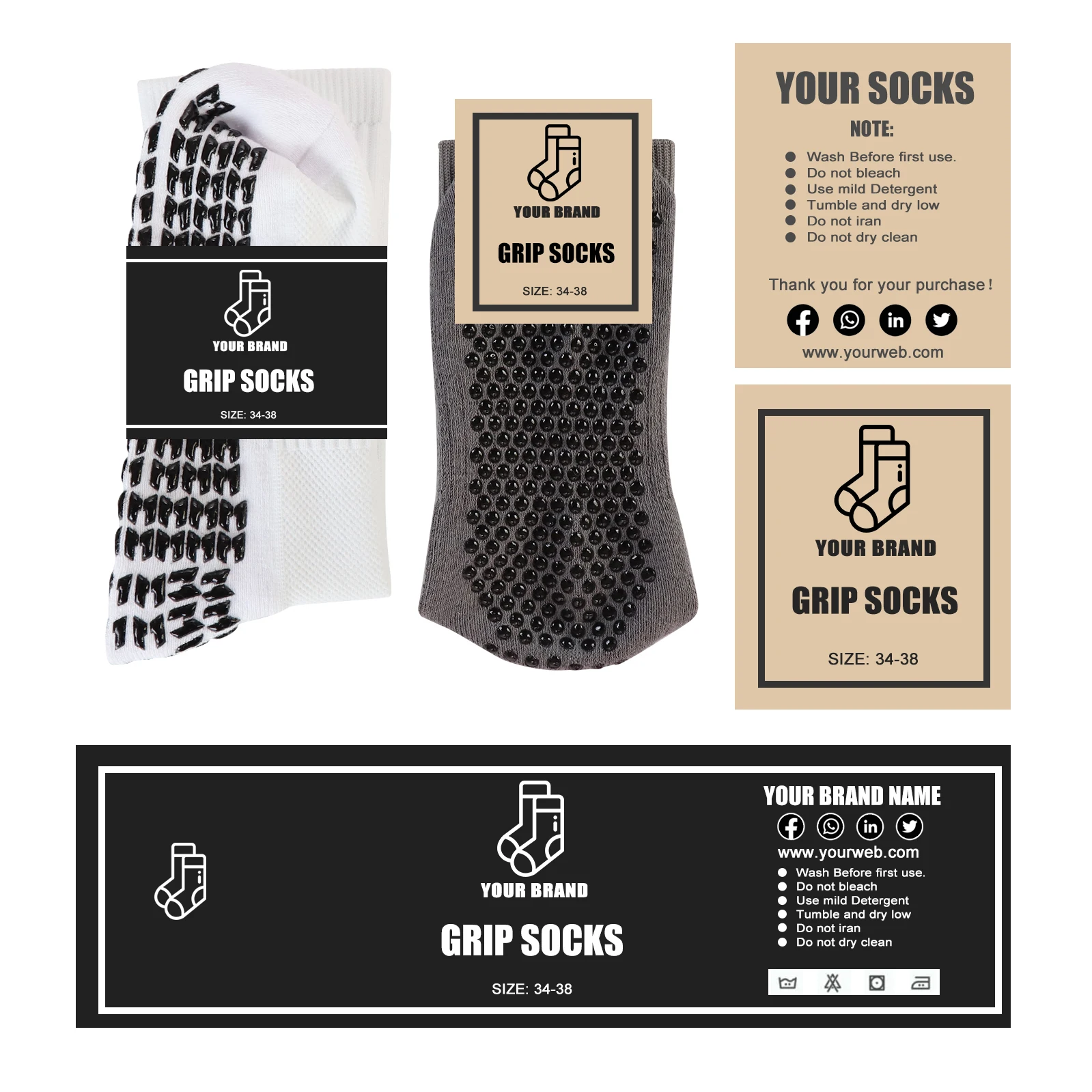 Custom Anti-slip Football Socks Men Women Non-slip Soccer Basketball Tennis Sport Socks Grip Socks