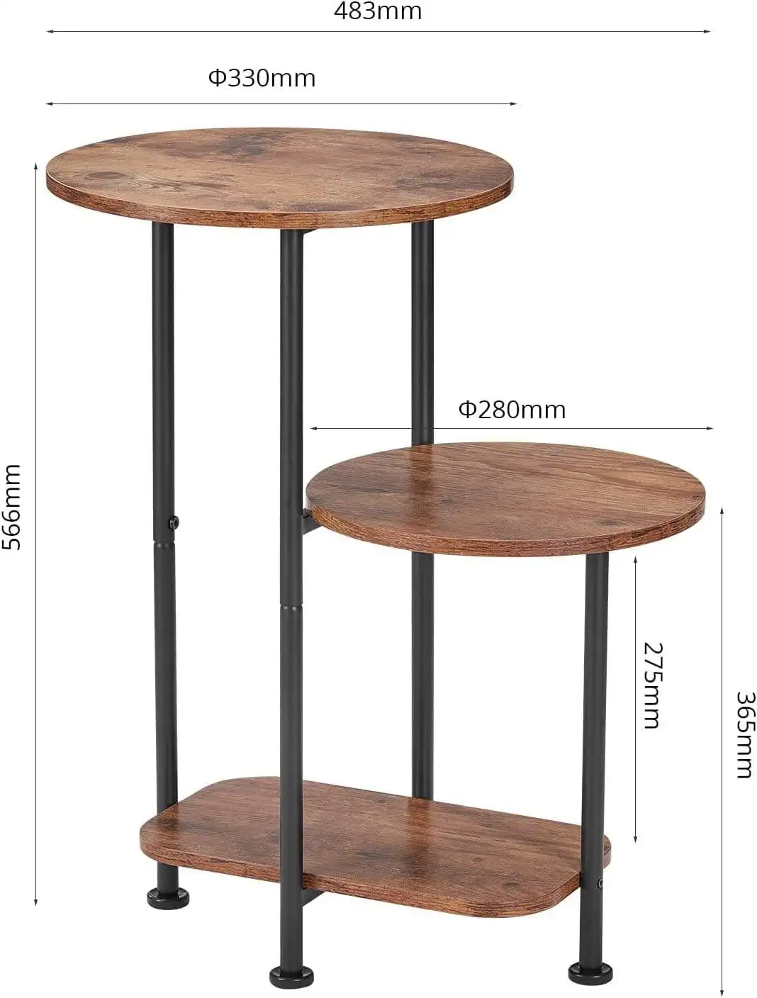 Moroccan Round Tea Tray Style Side Table Morden Modular Wood Teapoy Design Stainless Steel Modern Coffee Table Movable End Table