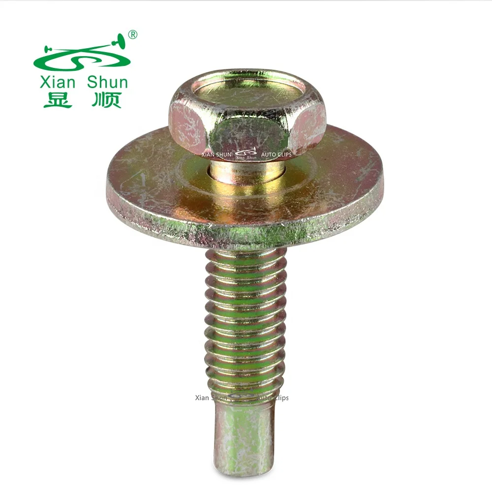 Xianshun car clip Metal screw full bearing hexagon washer stainless steel black coating for auto vehicle and household