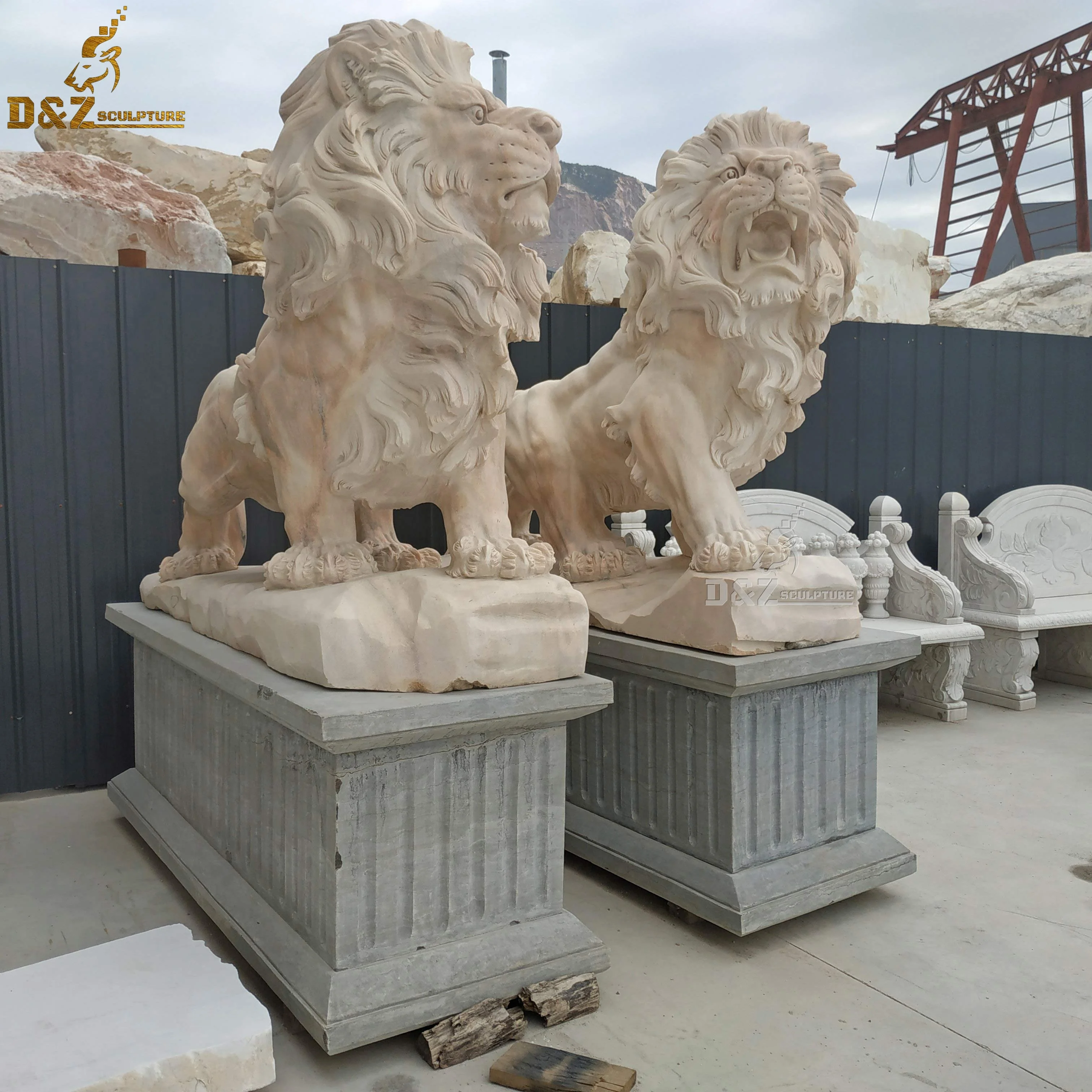 Decorative Craft Black Natural Rock Granite Marble Stone Carving Laying Sleeping Lion Statue For Gate