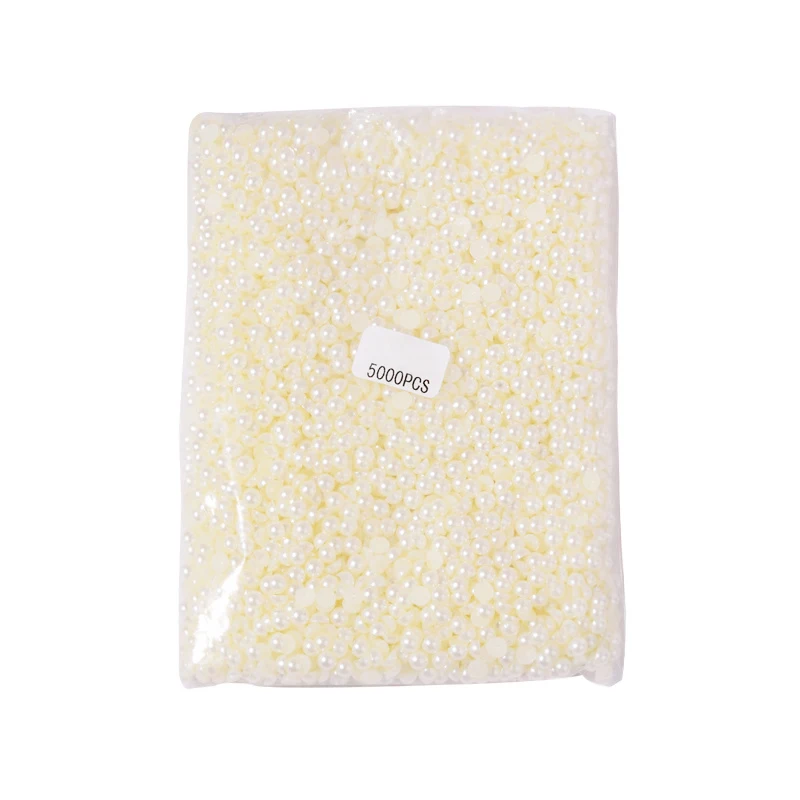 Nail Art Pearls Tips Half Round Pearls 3d Nail Beads Rhinestone Decoration DIY Nail Pearl