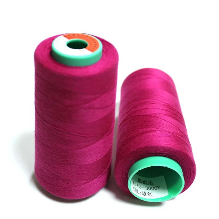 Factory direct wholesale 100% spun polyester sewing thread 40/2 5000y cone for sewing clothes