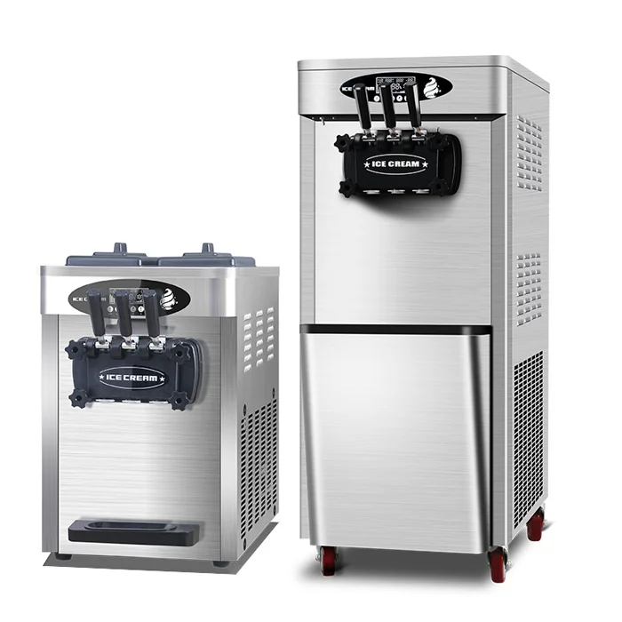 Fully automatic commercial sundae ice cream machine three heads soft ice cream machine cone machine