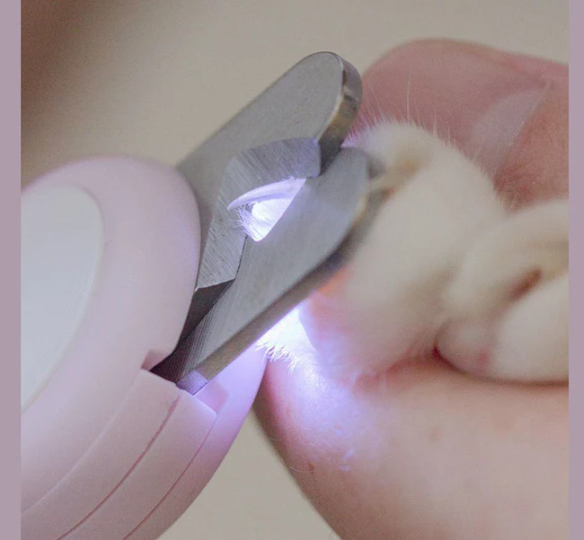 LED lights stainless steel pet nail clippers grinder With file