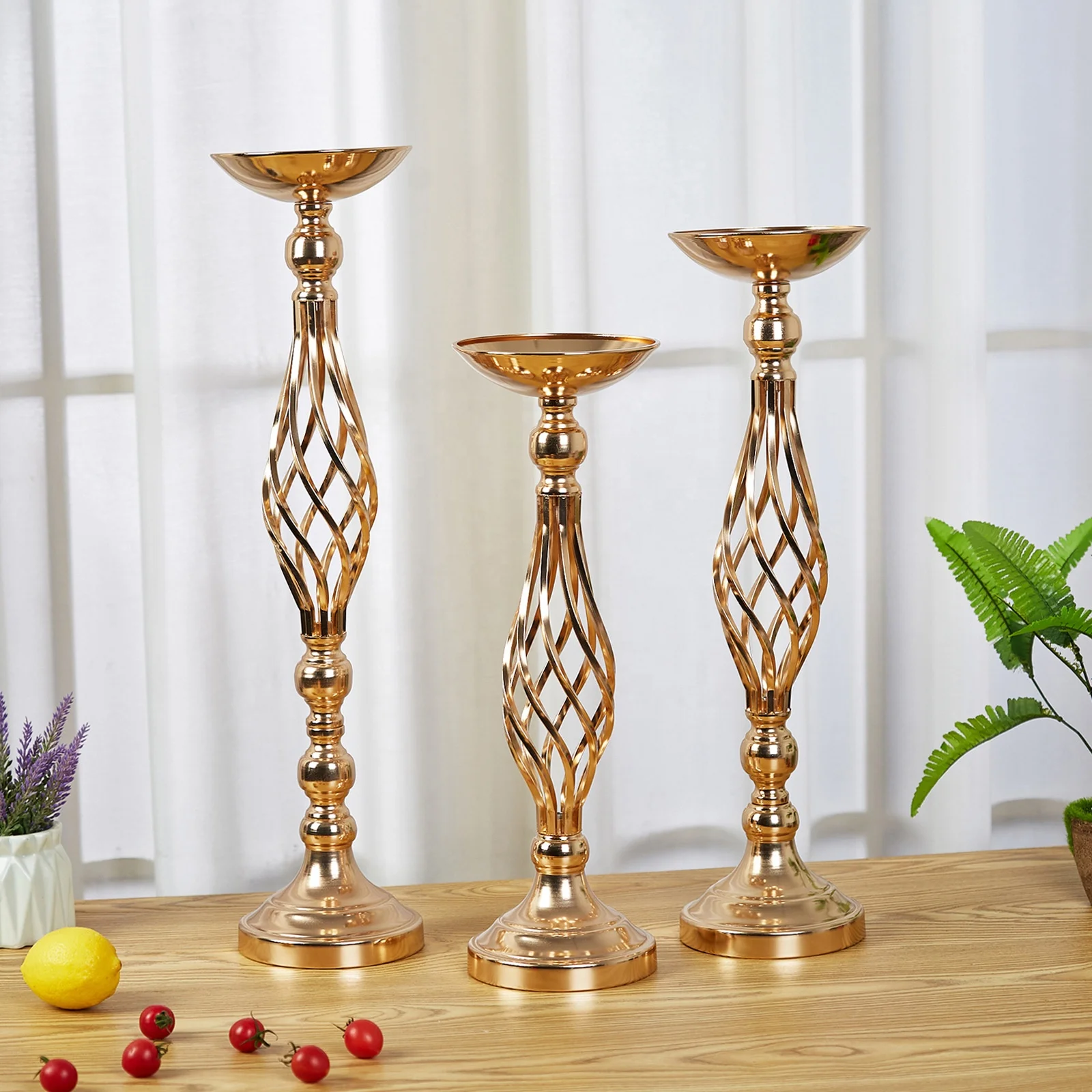 Wedding flower vessel Gold iron vases vases for wedding center piece
