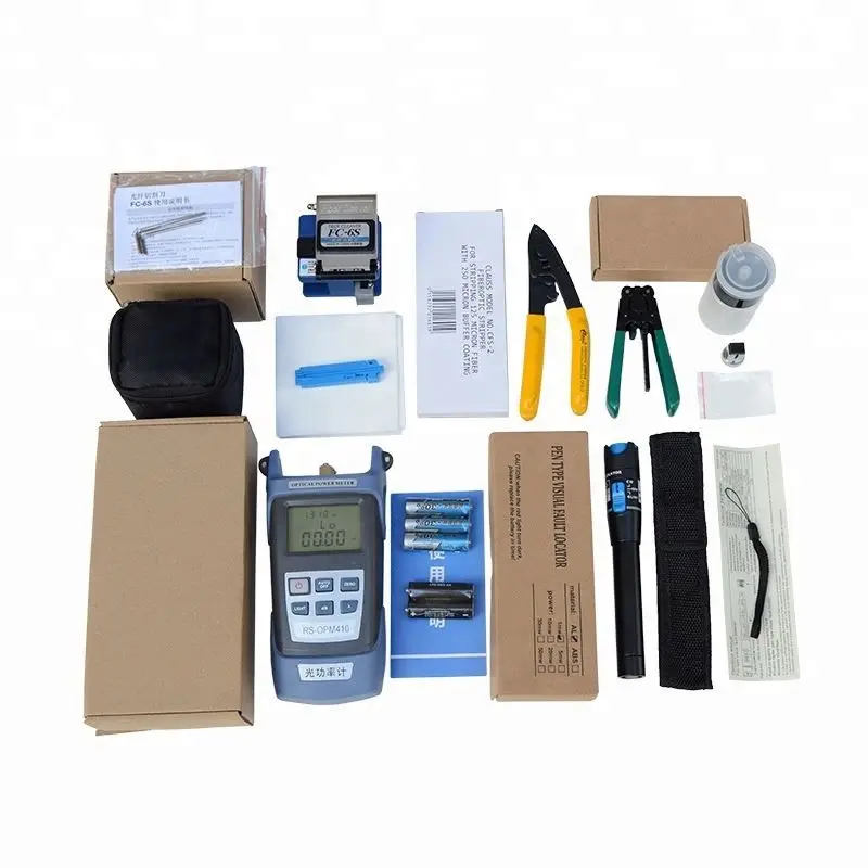 Wholesale High Quality Fiber Optical Power Meter Visual Fault Locator Fiber Cleaver FTTH Optic Fiber Tool Kit