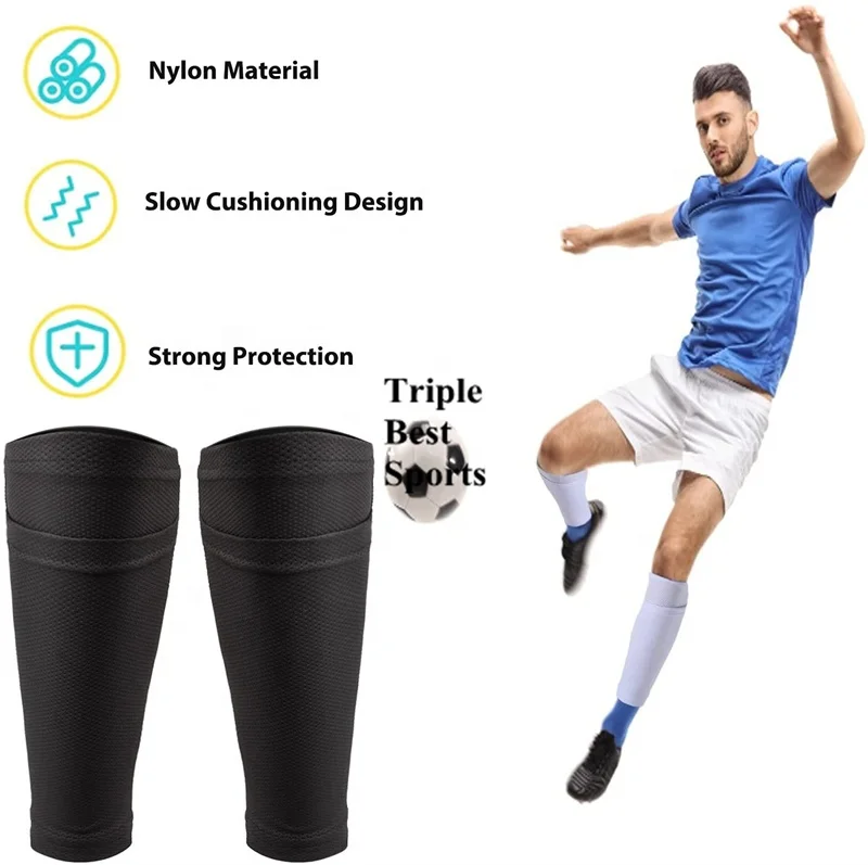 Professional Football Shin Guards Socks Shin Guards Soccer Shin Pads with Calf Sleeves Protection Elastic Sport Support Leg