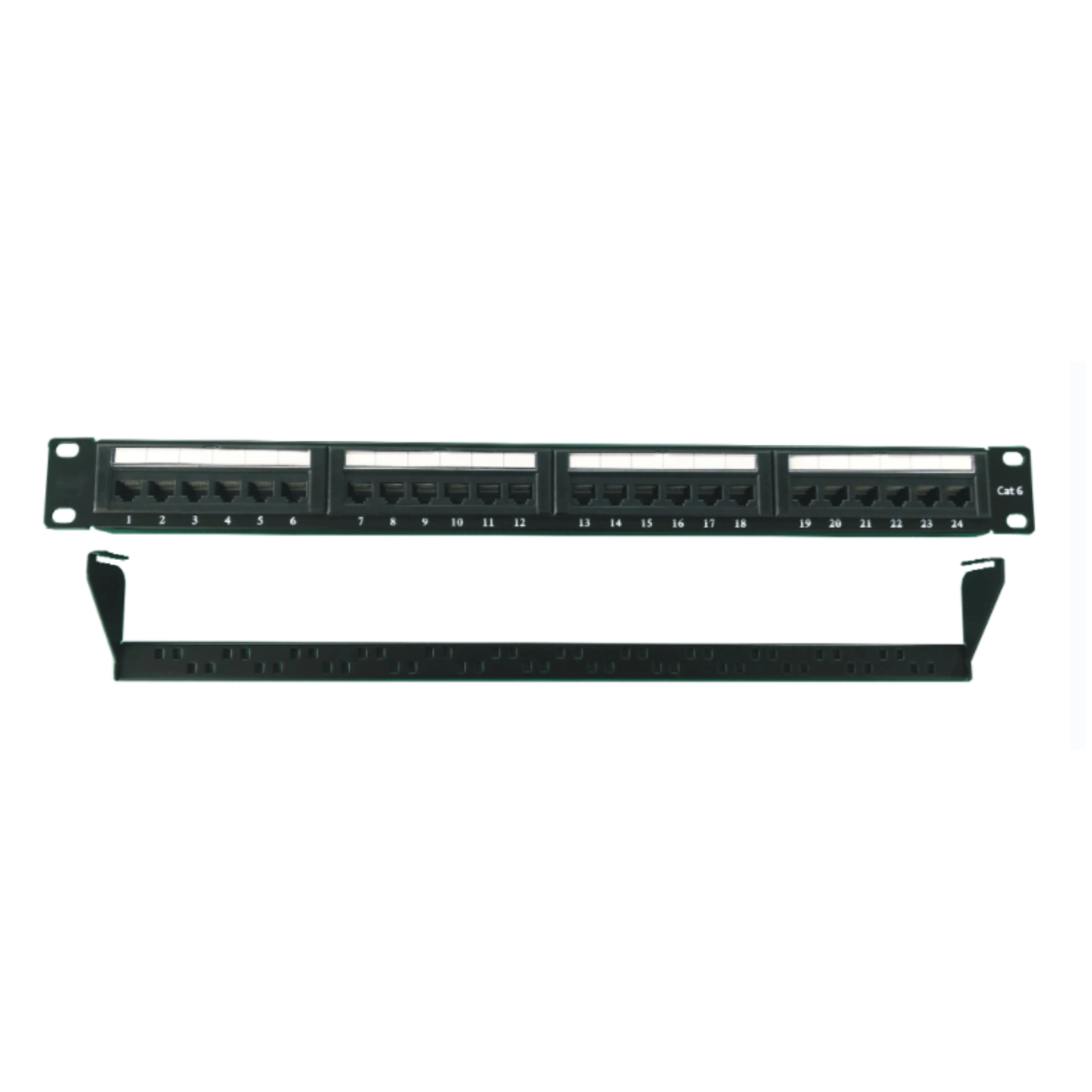 Cat5e cat6 24 Port RJ45 Patch Panel UTP black