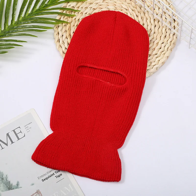 Wholesale Custom One Hole Face Cover Balaclava 1 Hole Ski Mask Winter Warm Acrylic Jacquard Letter Fitted Ski Mask