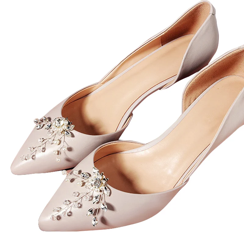 Factory Wholesale Wedding Bridal High-end Accessories Women's Shoes High Heels Pearl Rhinestone Ladies  Shoe Buckle Jewelry