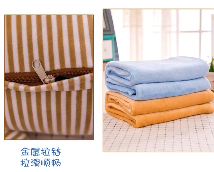 Animal Pillow With Baby Polyester  Flannle Fleece Baby Blanket Cartoon Bear