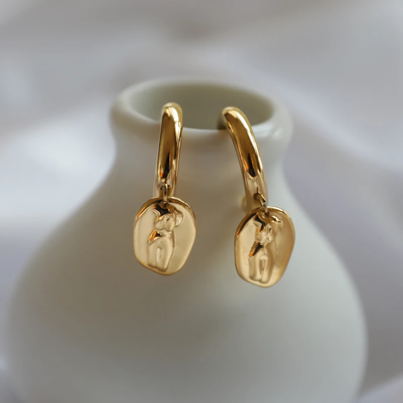 New PVD Gold Plated Body Shape Figure Dangle Earring Tarnish Free Stainless Steel Earrings for Women New