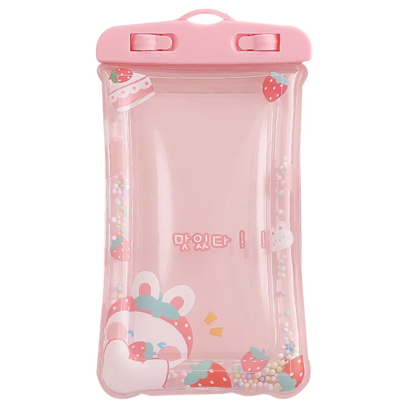 Wholesale Cute Cartoon Waterproof Bag Airbag Floating Touch Screen Protective Cover Camping Swimming Mobile Phone case Bag