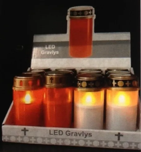 IP44 OEM ODM ручная пресс-форма для воды доказательство похорон кладбище вечные свечи светодиодные грубые свет лампы в форме свечи