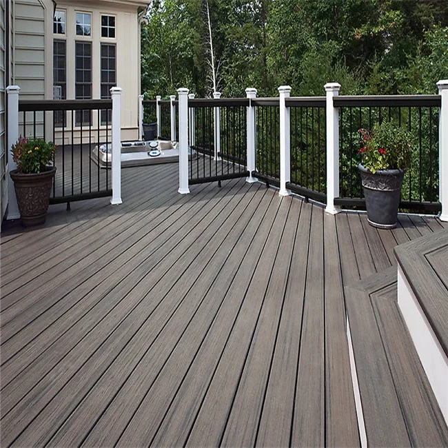 Wpc wood plastic reclaimed flooring wpc decking interlocking composite tiles terrace board