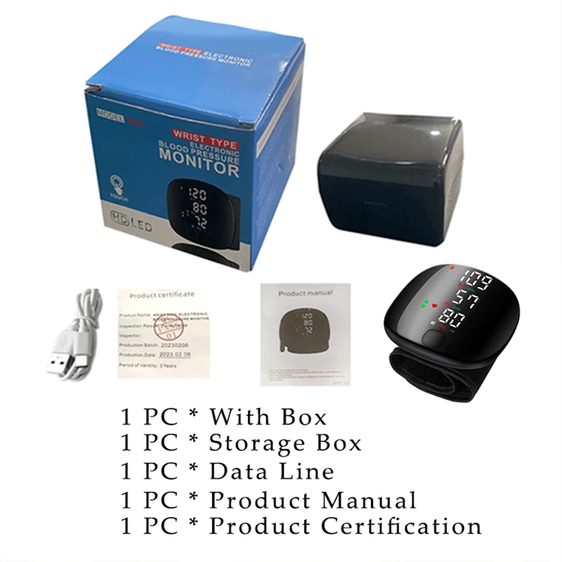 Full Automatic Digital Sphygmomanometer Upper Arm Blood Pressure Meter with Electric and Machinery Power Source