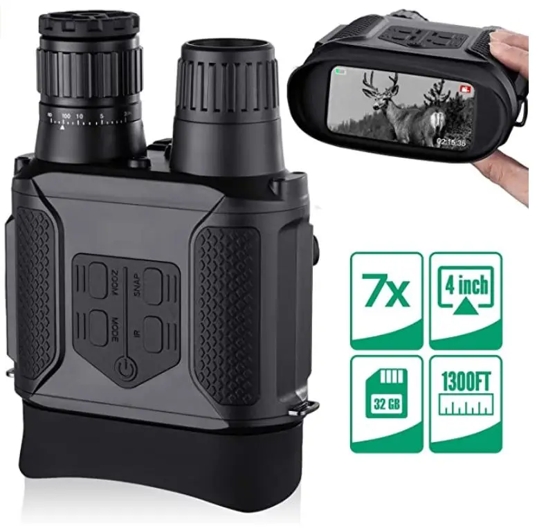  Sanhui NV400 Visão Noturna Binoculo Caca 7X фокус ИК 850nm 400 м дальность ночного видения камеры видео запись