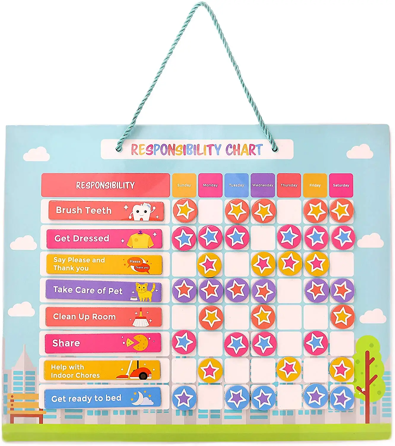 Children Behavior Reward Chart Daily Household Chore Chart Custom Printed Magnetic Board