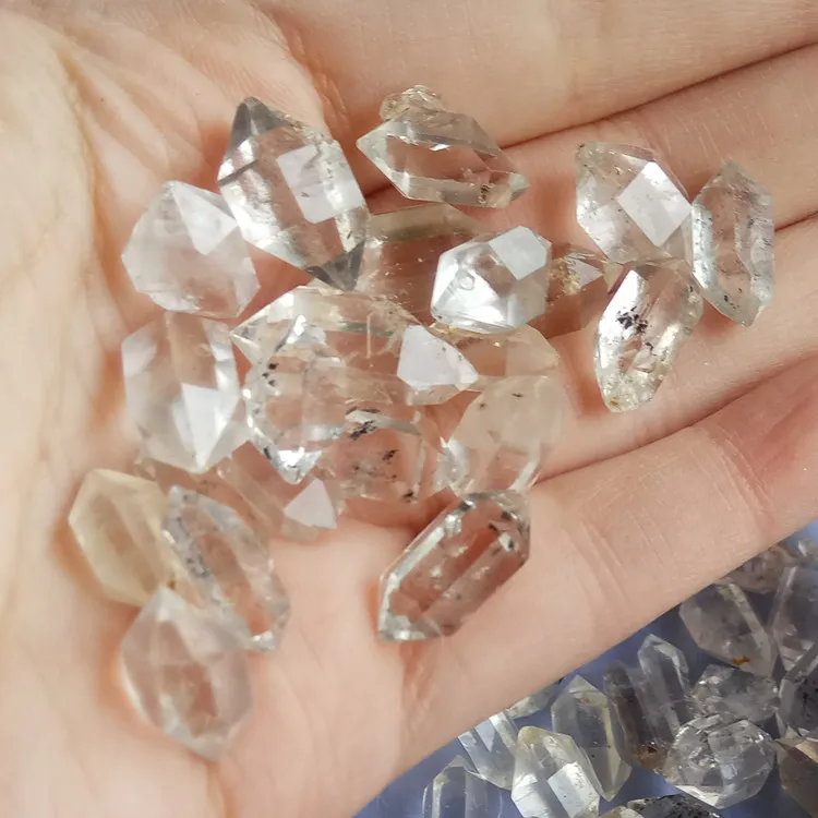 Shining Natural Herkimer Diamond Quartz Crystal Double Points