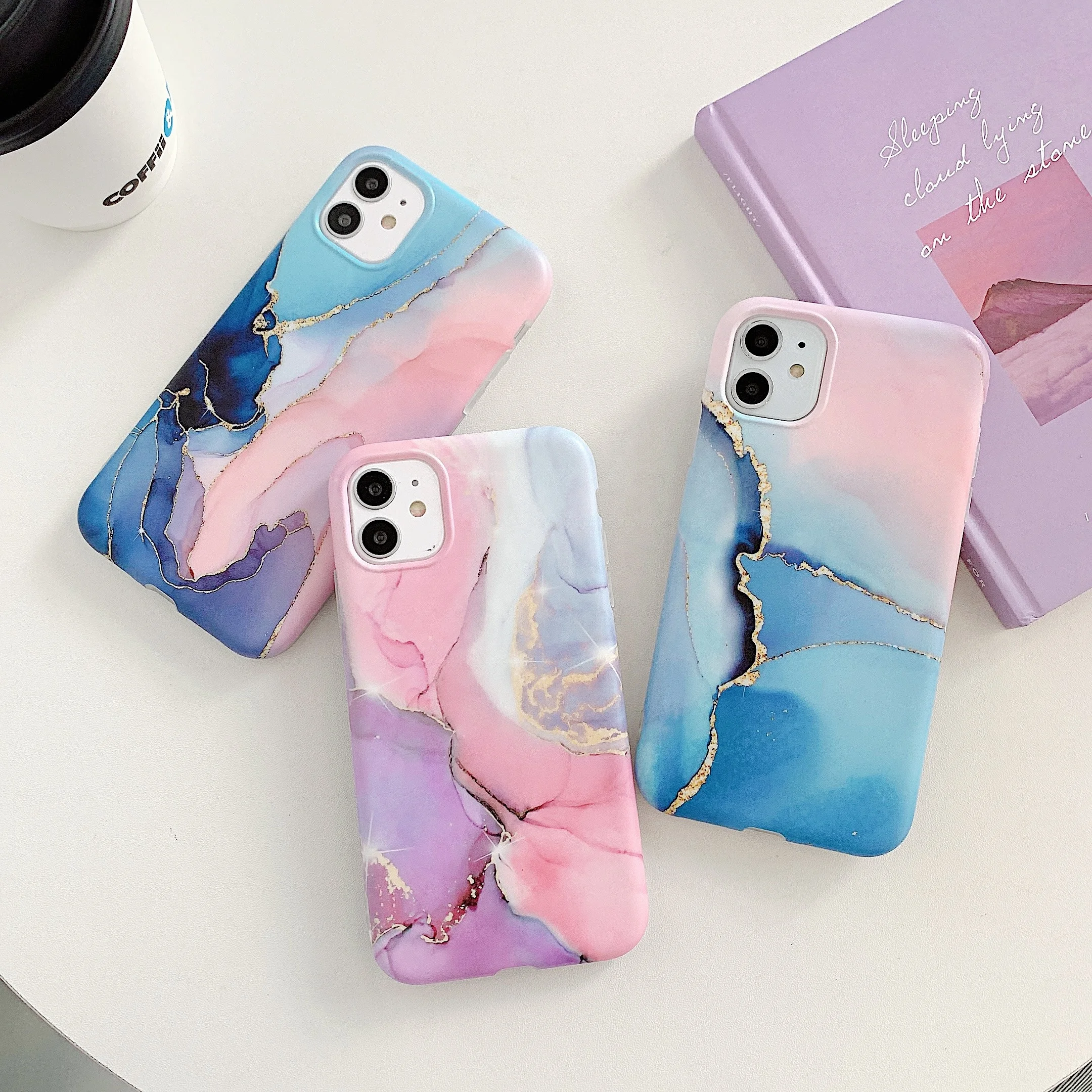 Защитный чехол IMD из тпу с принтом на заказ для iPhone Xs SE мраморный матовый мобильного телефона 11 Pro/12 Mini/12/12