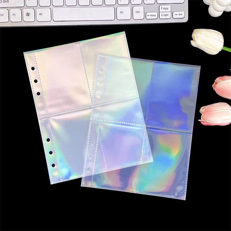 Promotional Holographic Transparent A5 Pp Photo Sleeves 4 Pockets Game Card Binder Album Standard Size Card Collection