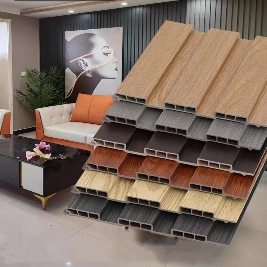 Factory Price Inner Wainscoting Bamboo Wood Decoration Board Hollow Laminated 3D WPC Wall Panel