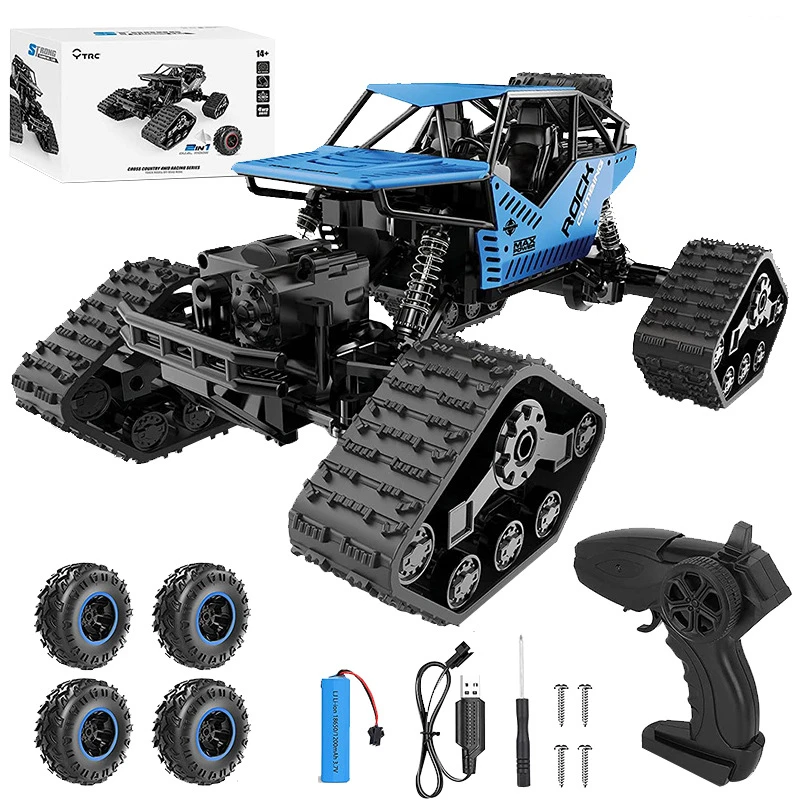 Wholesale 2.4Ghz Strong Climbing Off Road Alloys RC Crawler Rechargeable Remote Control Toys Tracked Car