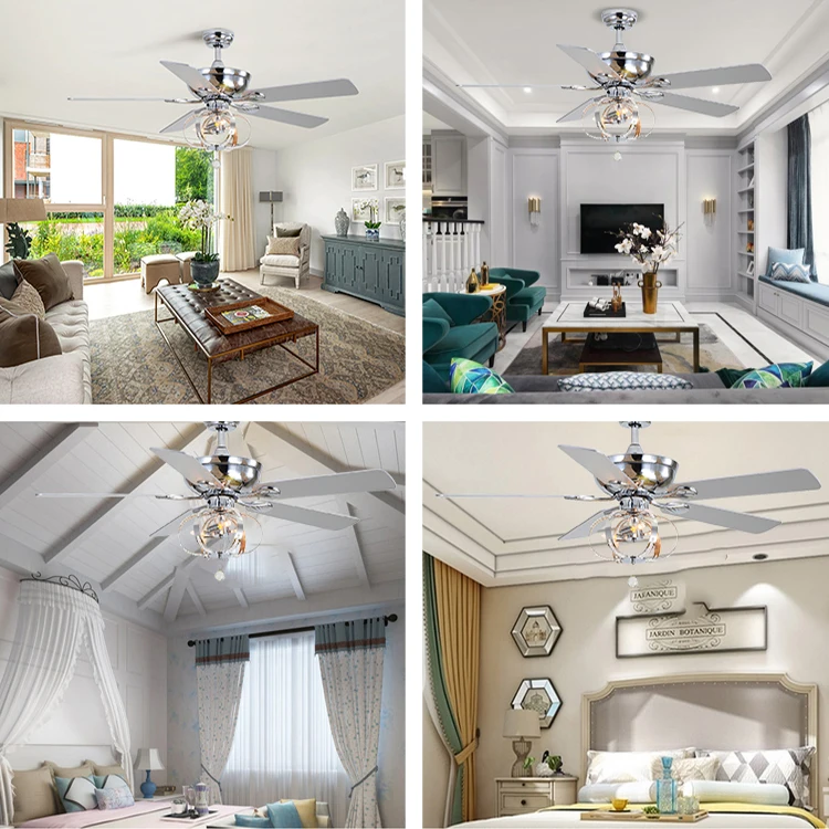 good light transmission Plywood Remote Control Decorative Diningroom Indoor Led Ceiling Fan Light