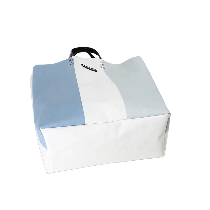 Vintage Tarpaulin tote bag with Inner Pocket Canvas Beach waterproof shopping Bag with stitching color