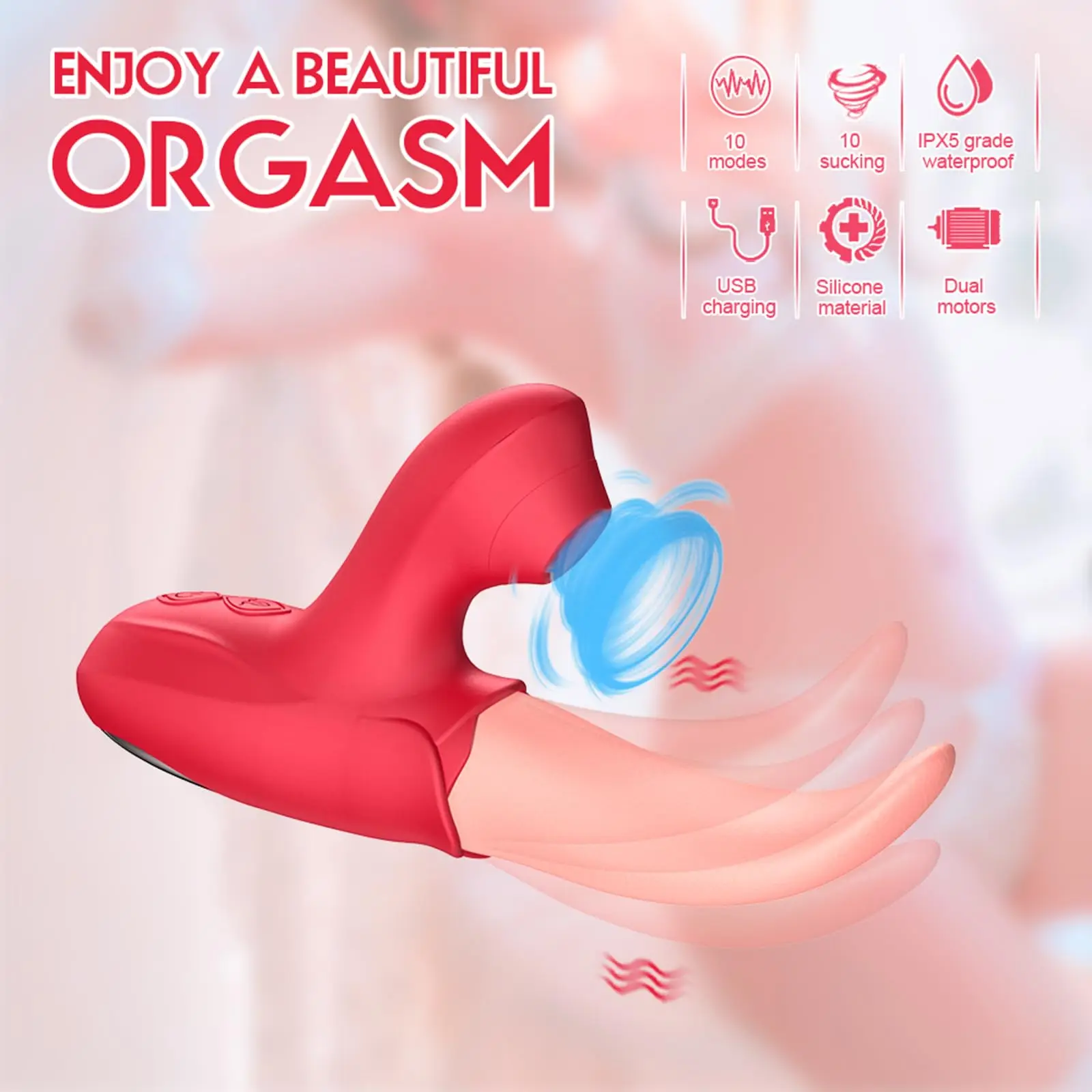 3 in 1 Lifelike Realistic Tongue Licking Vibrator G-spot Nipple Double Stimulator Sucking Vibrators Adult Sex Toys for Women