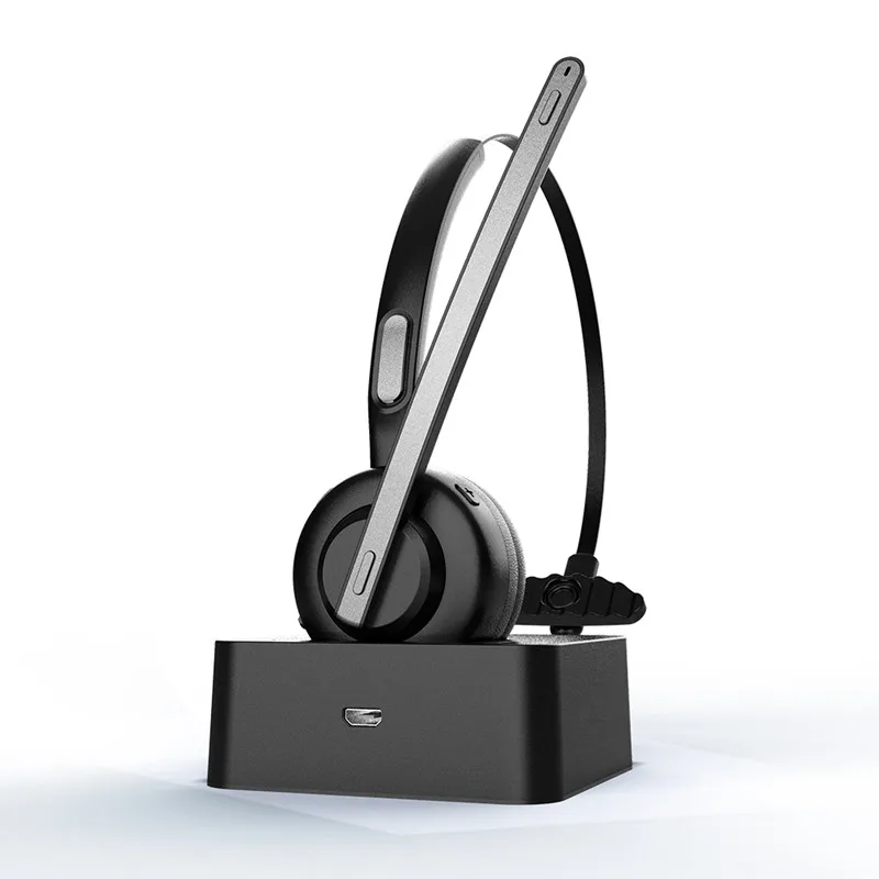 Hot selling professional wireless telephone headphone call center headset with noise cancelling microphone