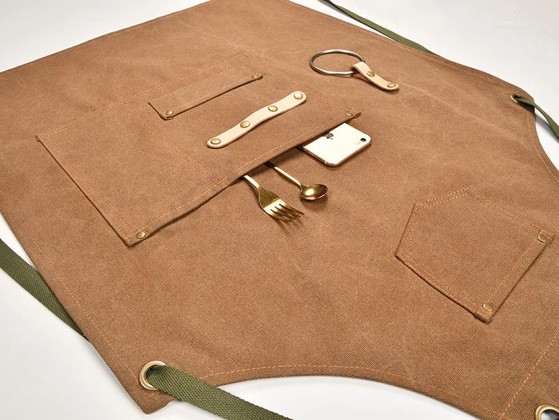 
promote cafe apron with leather barista apron canvas 