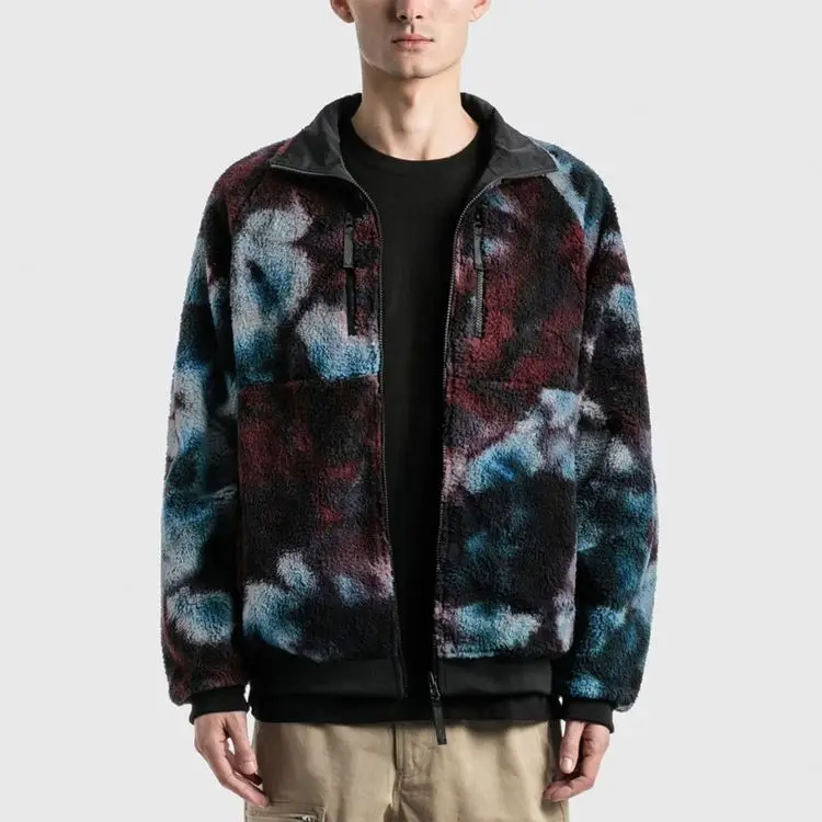 Reversible style mens sherpa fleece jackets customized color and design