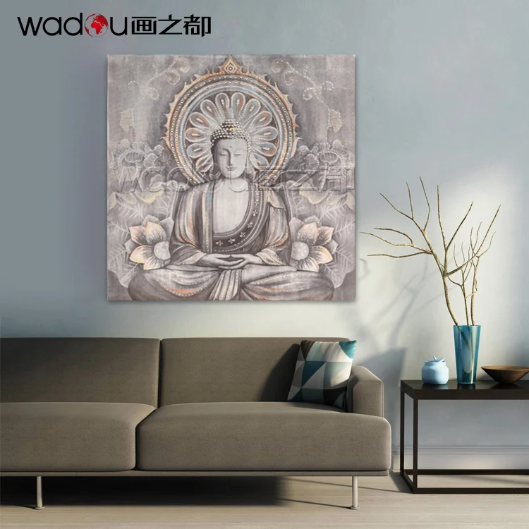 80*80cm Printing canvas buddha head painting and wall art for home decor