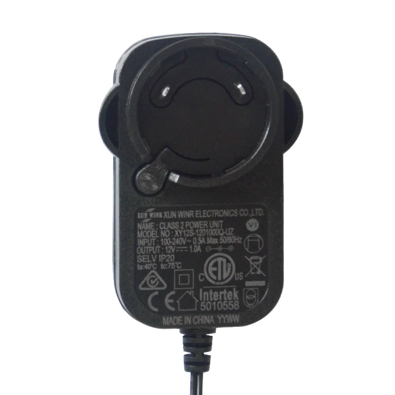Interchangeable version 12v 1a power supply adapter