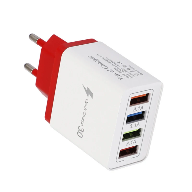 Настенное зарядное устройство с несколькими портами 4 цвета Usb настенное для мобильных